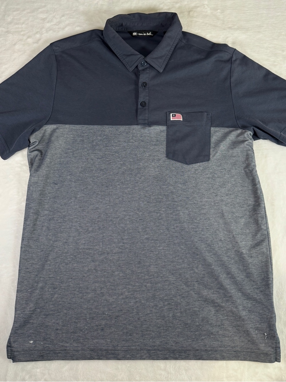 TravisMathew Colorblock Polo Shirt Men’s Large Gray Short Sleeve Golf